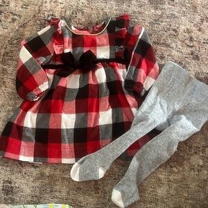 Mud Pie Plaid Holiday Dress Size 3-6 Months